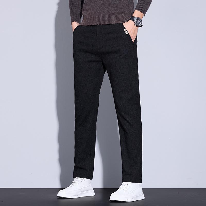 Men's Thermal Velvet Stretch Casual Pants - Thick, Soft, One-Piece Design