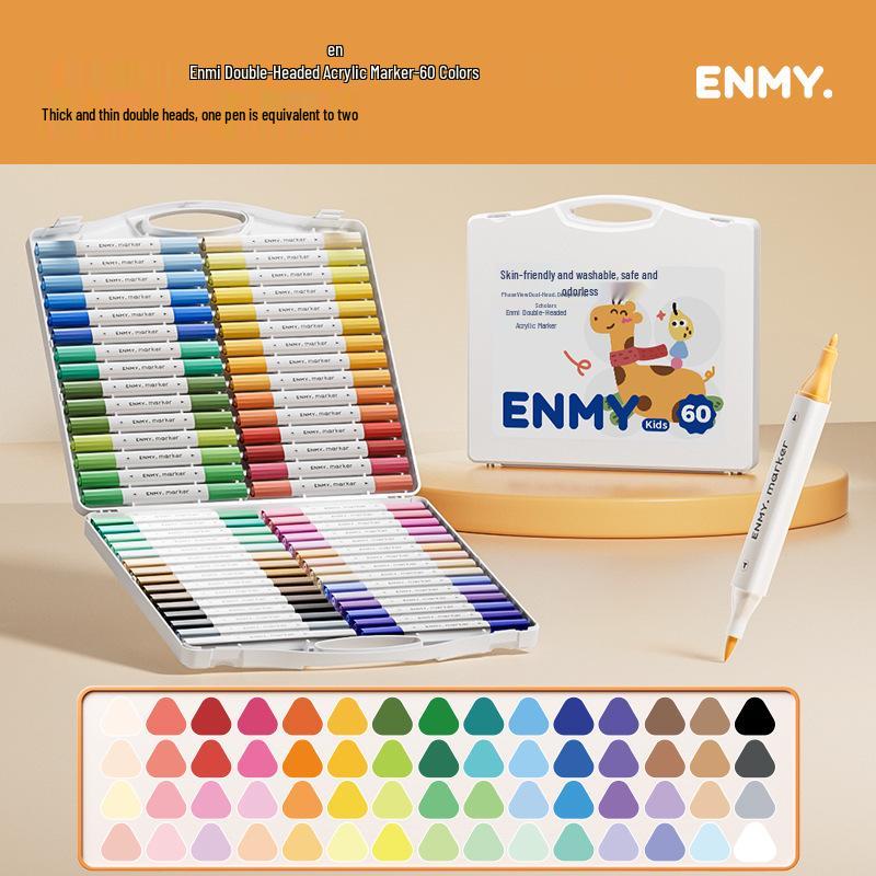 ENMY White Box Waschbares Acrylmarker Set für Studenten - Dual Tip Kunststifte