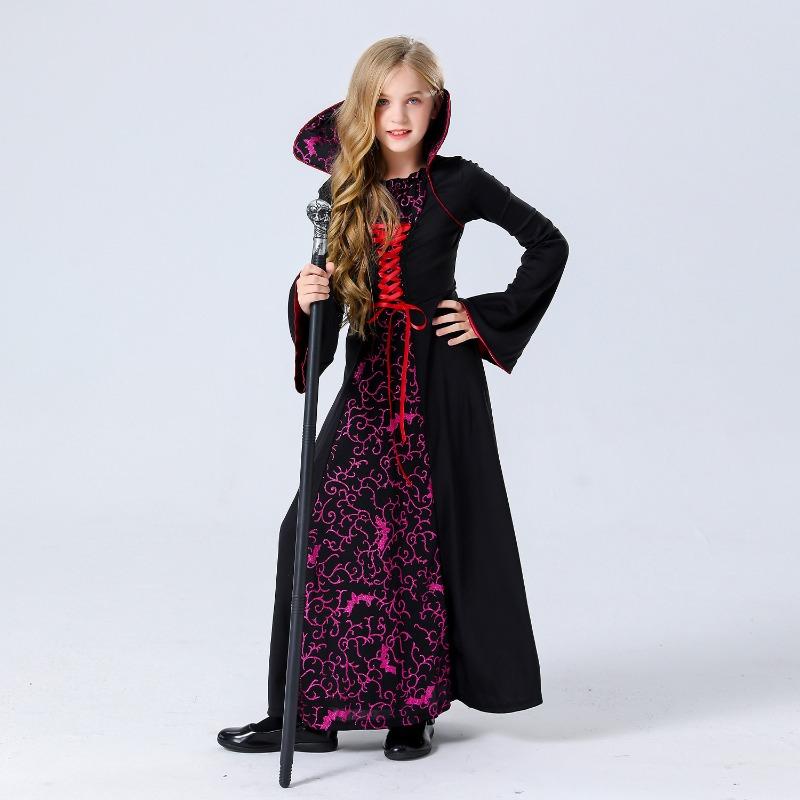 Halloween co clothes kids witch death game party cosplay suit