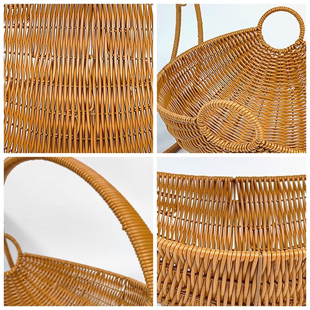 Imitation Vine Weaving Woven Storage Basket With Handle Multipurpose Storage Basket  Home Kitchen