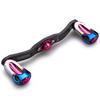 HEIGHTEN Reel Handle Charcoal Cloth Carbon 22mm Knob Shimano Daiwa Abu Universal Baitcasting Reel Aurora Series 120/110mm 1.5K (110mm, Pink) (596)