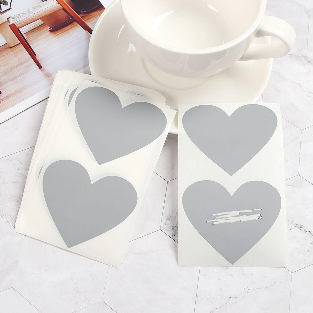 50 Pcs / Set DIY Pentagram Love Heart Shape Scratch Coating Stickers Scratch Card Sticker Self-adhesive Multifunctional Labels