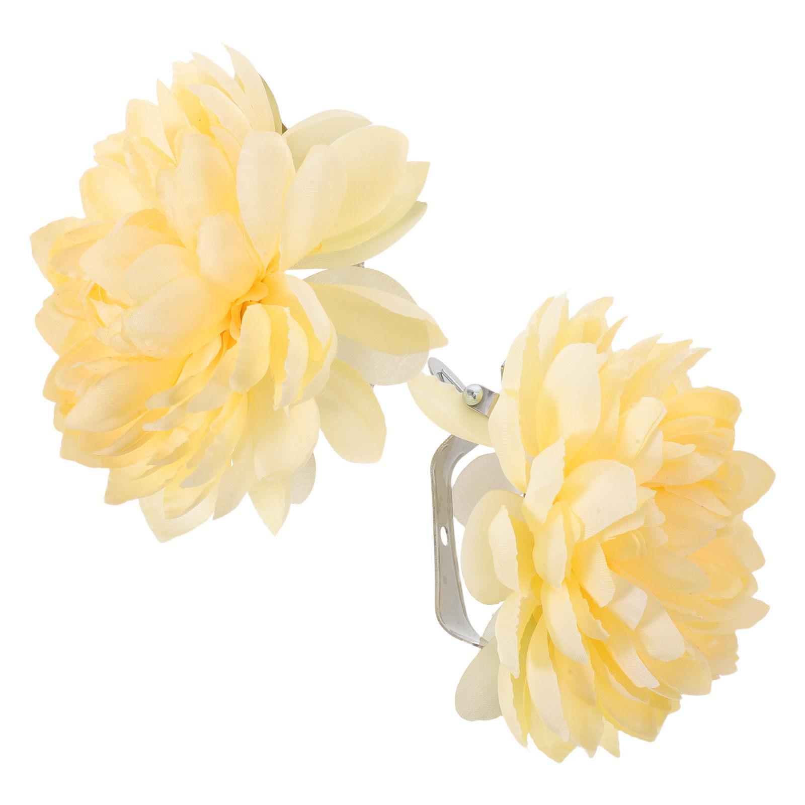 

2Pcs Flower Curtain Tiebacks Clips Floral Curtain Holdbacks Metal Buckle Elegant Drapery Window Accessories for Bedroom Living жовтий