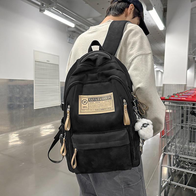 Skolesekk Dame Stor Kapasitet Ungdomsskoleelev Ryggsekk Herre Utendørs Sport Reiseveske Ryggsekk