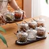 Glass Spice Jar with Lid Seasoning Jar Set Moisture Proof Salt Tank Spice Box Condiment Bottle Spices Container Seasoning Bottle