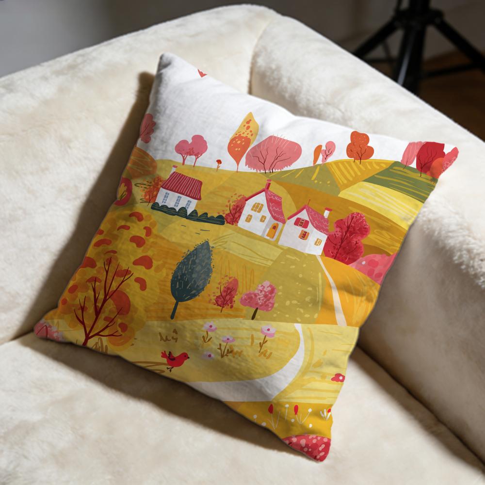 Farm Cushion Cover Soft Decorative Pillow Case Suitable for Bedroom Sofa Car Travel Use