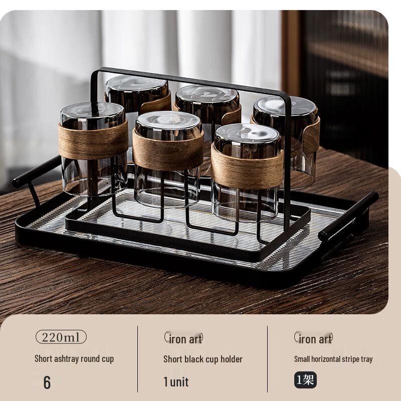New Chinese Style High-Temp Glass Tea & Water Cup Set
