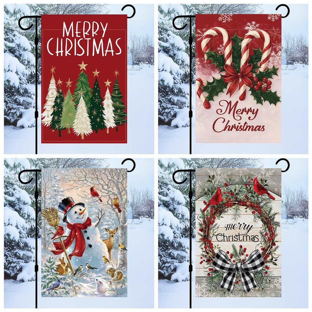 Christmas Garden Flag Merry Christmas Decoration for Home 2026 Navidad Natal Xmas Ornament Outdoor Yard Banner New Year Supplies