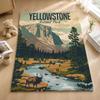 Serie Y-Yellowstone Wohndecken Weiche Warme Flanelldecke Bettwäsche für Bett Wohnzimmer Zuhause Sofa