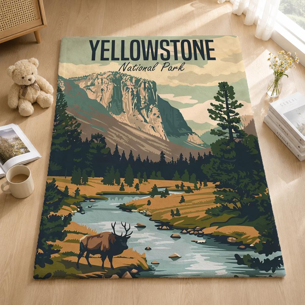 Serie Y-Yellowstone Wohndecken Weiche Warme Flanelldecke Bettwäsche für Bett Wohnzimmer Zuhause Sofa