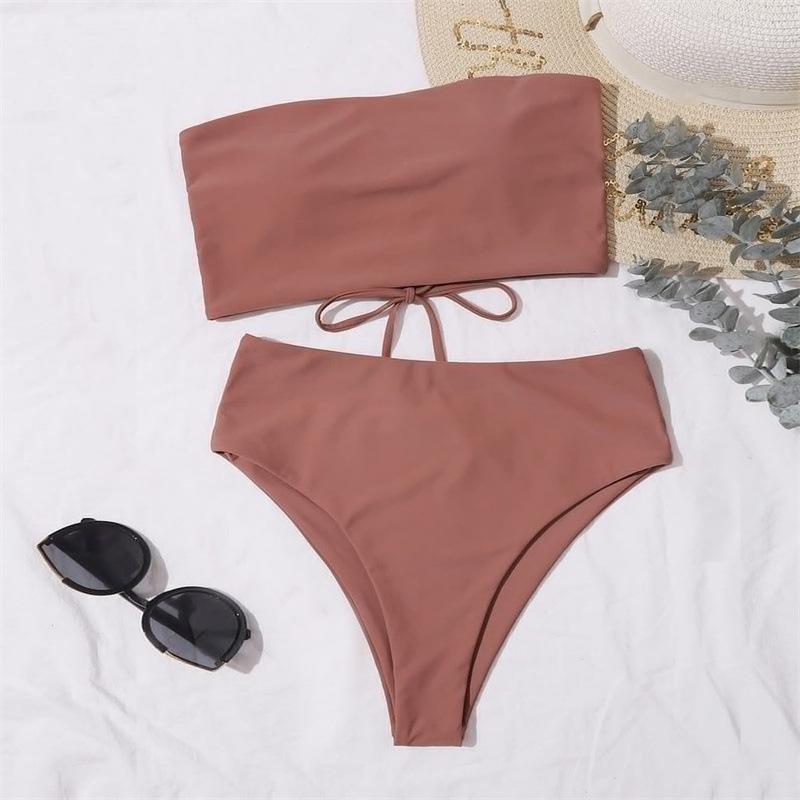 Summer Backless Tight Bikini Split Swimsuit for Women - European & American Style Nylon Swimwear