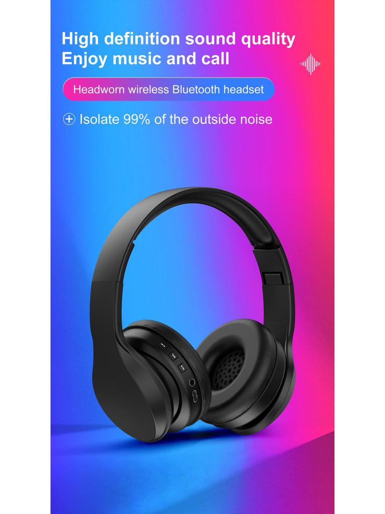 Type-C Wireless Bluetooth Over-Ear Gaming Headset with Heavy Bass Stereo Sound