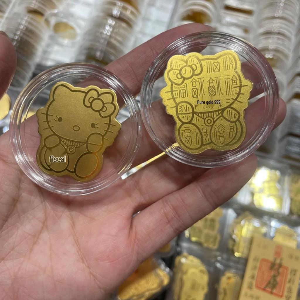 Pure Gold 999 Beckoning Cat Phone Sticker - 2mg Gold Foil with Adhesive Back, Attract Wealth & Luck