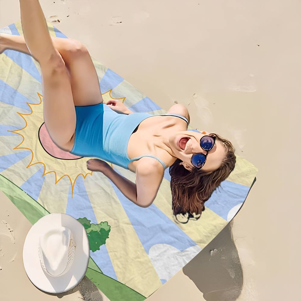 My F-Friend Pink Rabbit Funny Microfiber Blanket Drying Beach Towels Oversized Printing Super Absorbent Pool Towel Blanket