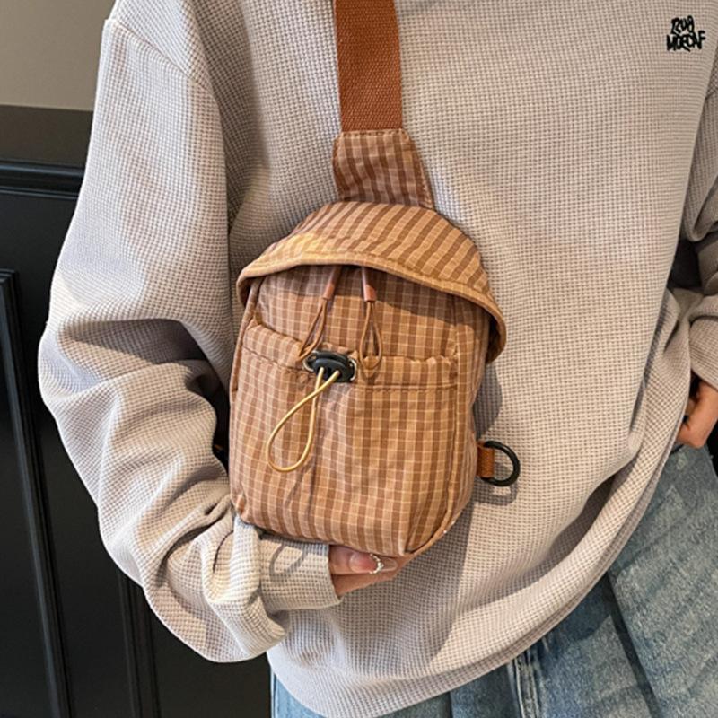 2025 New Niche Design Ins Casual Simple Fashion Shoulder Bag Canvas Mobile Phone Bag Women's Messenger Bag
