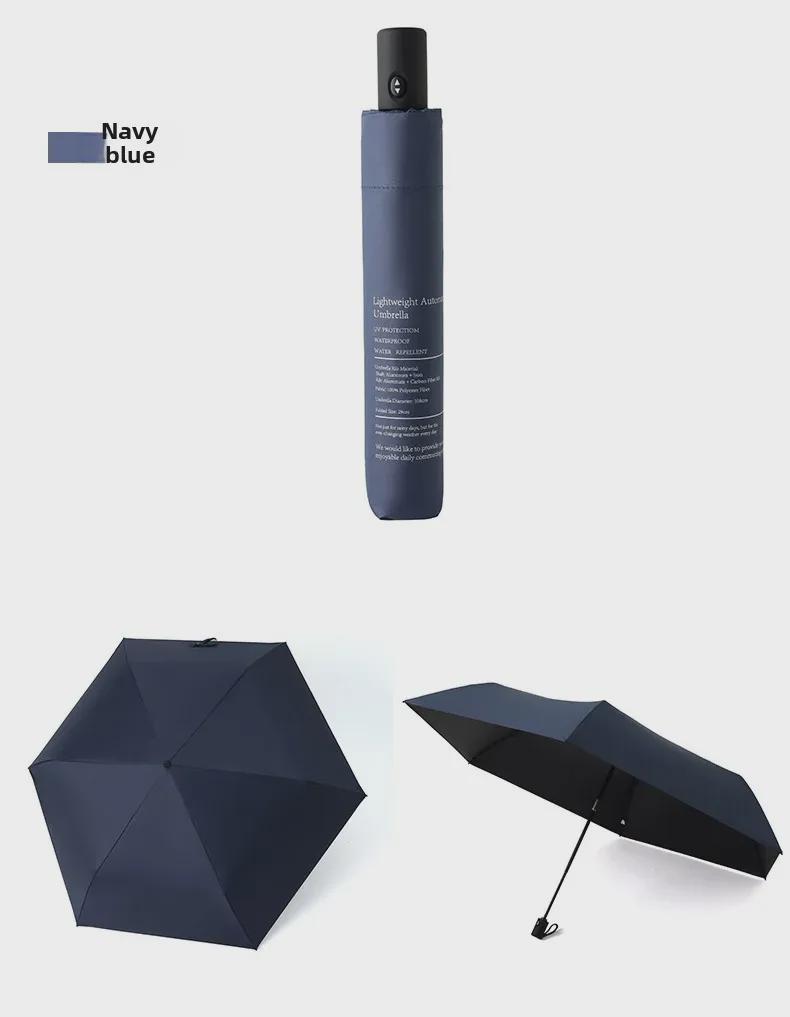 108cm Ultra-Light Automatic Umbrella - Dual-Purpose, Black Glue, Anti-UV, UPF50+, for Sun and Rain, Compact Design.