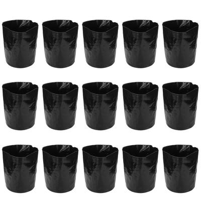 Lot de 15 sacs de culture en plastique noir épais pour plantes, fruits, fleurs, semis