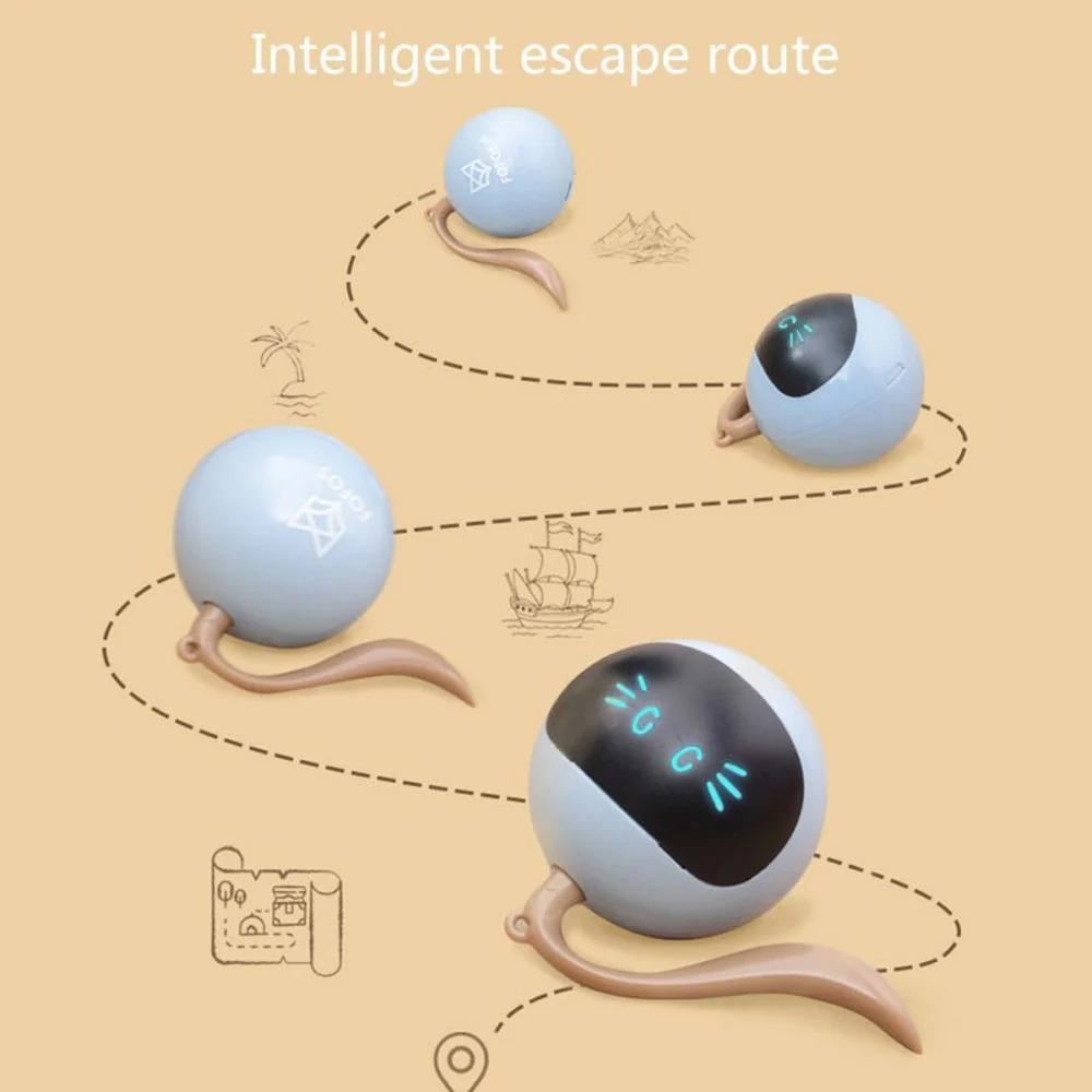 Automatic Interactive Cat Ball Toy-usb Rechargeable Self-rotating Exercise Toy With Smart Modes For Indoor Cats Dogs