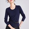 Collar Long-sleeved Tencel Women's Bottoming Shirt, Low-necked Temperament Slim-fitting and Thin Top In Spring and Autumn