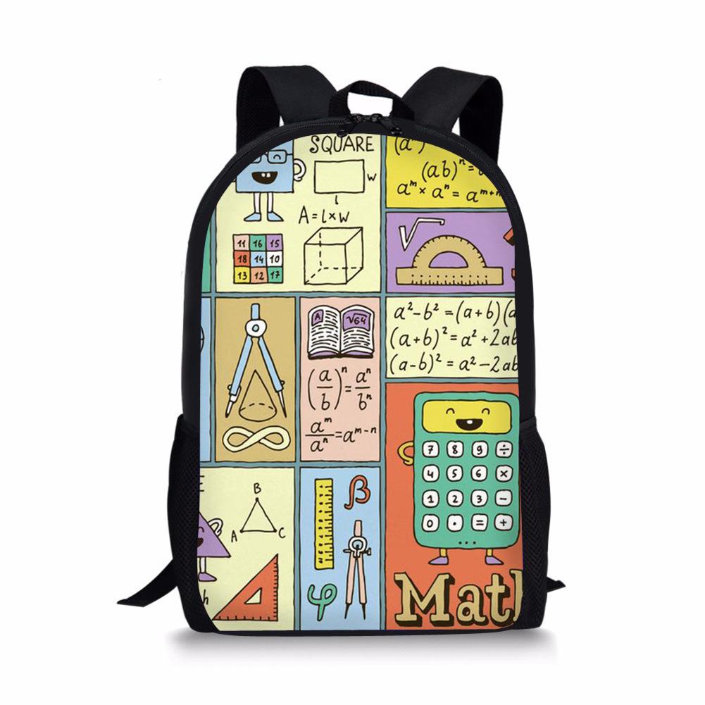Formule mathématique, fonction trigonométrique, sac à dos tendance, grande capacité, sac à dos personnalisé