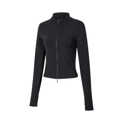 Zenvy Air Series Quick-Dry Full-Length Zip-Up Long Sleeve Cardigan Sweatshirt Women Outerwear Black Cool-Gray FV7424010