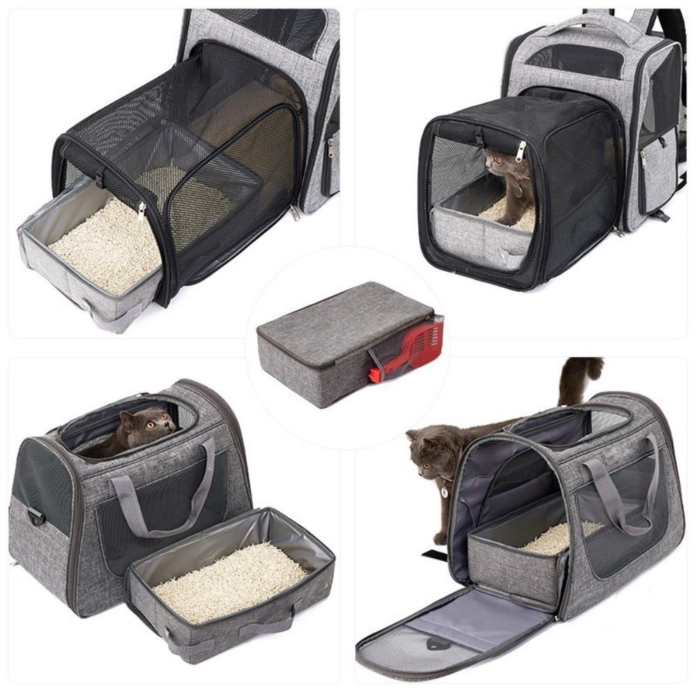 Waterproof Foldable Cat Litter Box Large Capacity Travel Litter Pan Mobile Cat Toilet  Going Out