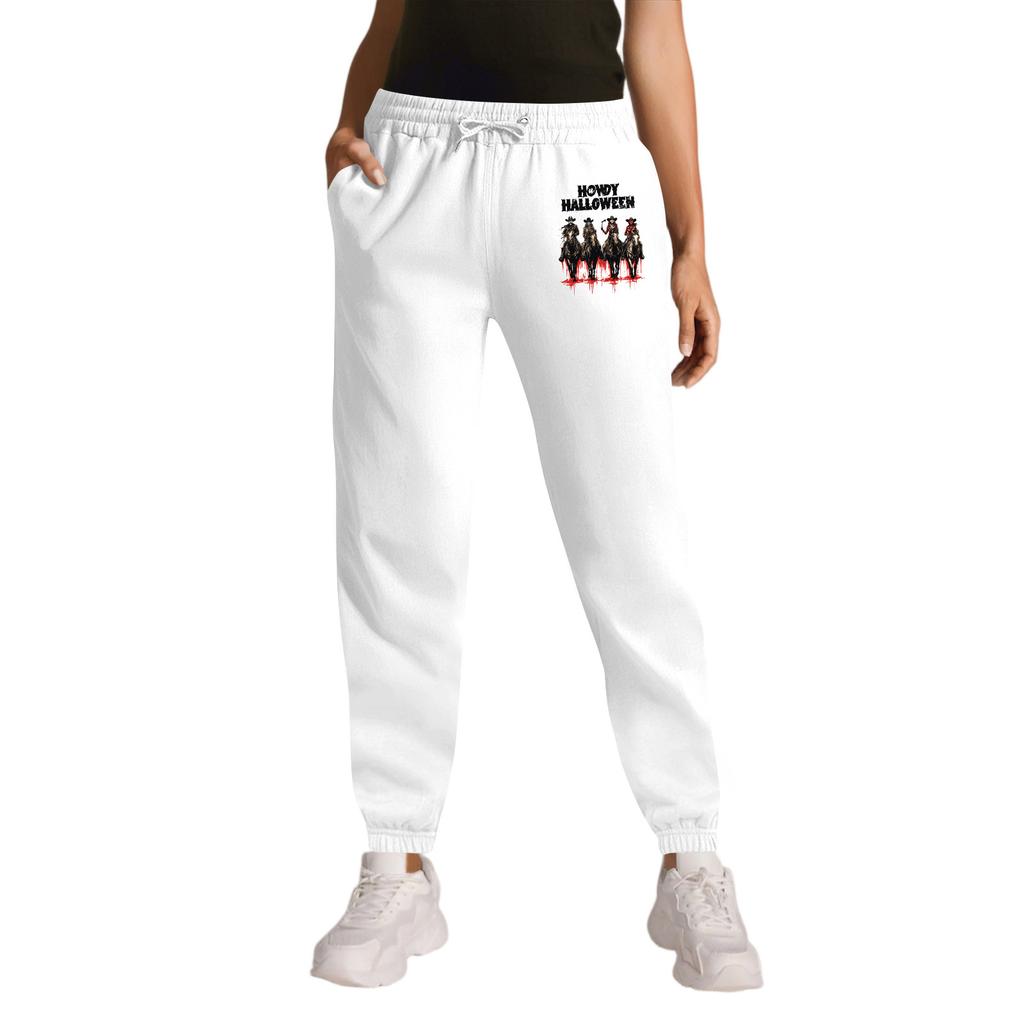 Women's Sports Halloween Print Drawstring Pocket Casual Workwear Pants