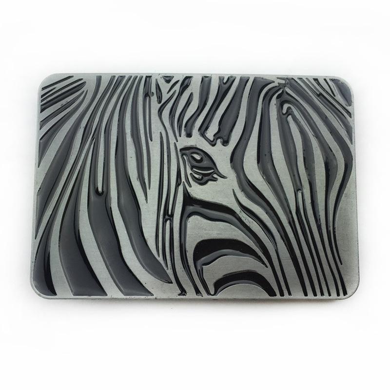 Western Cowboy Zebra Leather Belt Buckle - Fashionable, Personalized, Smooth American Halloween Style