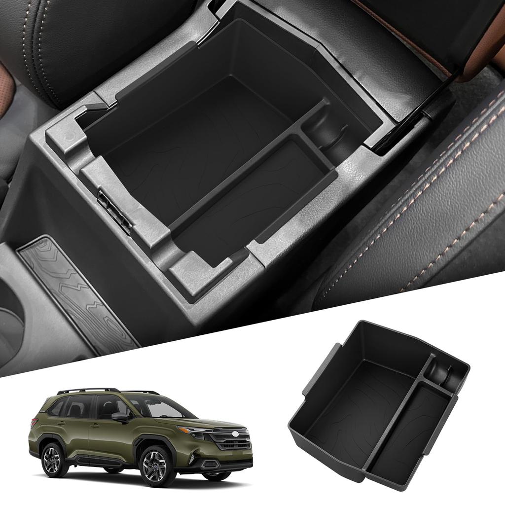 ZUNDUO Armlehnen-Konsolen-Aufbewahrungsbox für Subaru Forester Auto-Konsole ABS Einfach Keine Innenraum Schwarze Box, Box, SL5/SLG (Modelle 2025-Heute), Lagerung, Tablett,