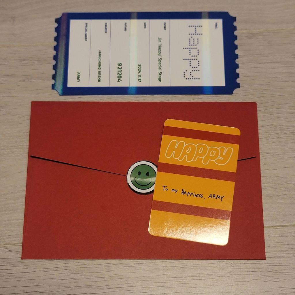 [USED] BTS JIN HAPPY Showcase Limited Bonus Trading Card & Ticket