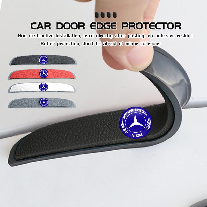 SCQK9 4Pcs Rubber Anti Collision Strip Car Door Rearview Mirror Protector Stickers For Mercedes Benz W211 W124 W176 W177 C180 C200