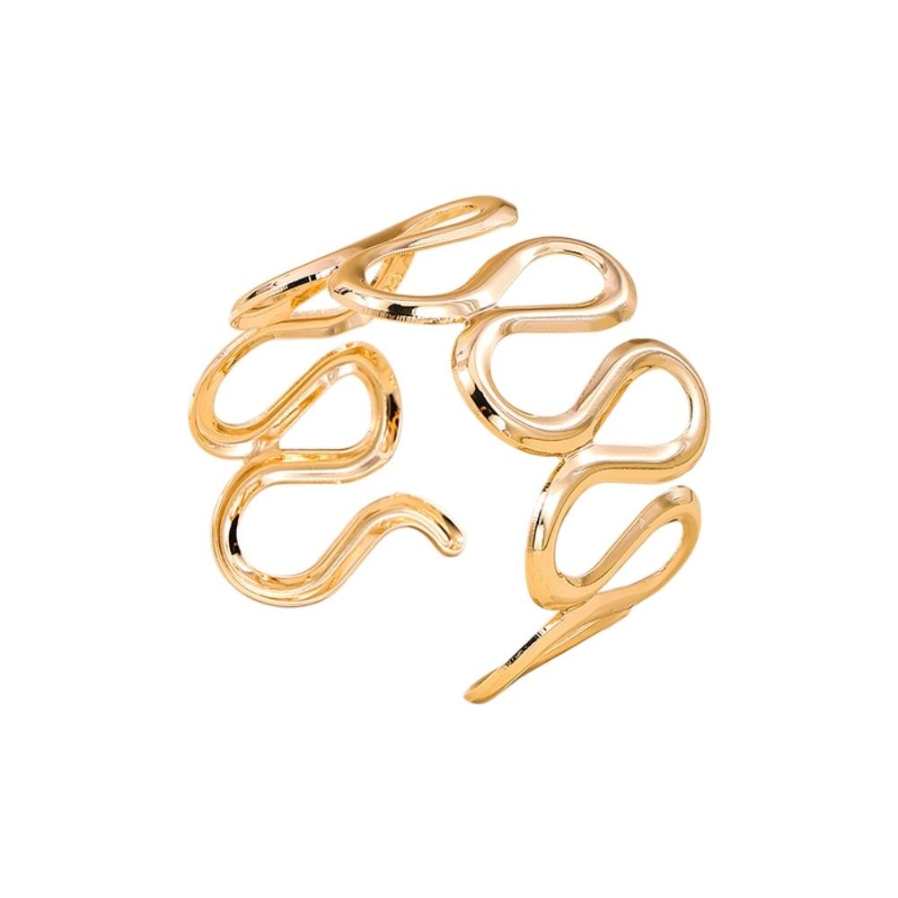 S/Round Shape Irregular Wide Bracelet Wave Opening Retro Hand Ring Zinc Zinc Alloy Wide Opening Bangle Gift