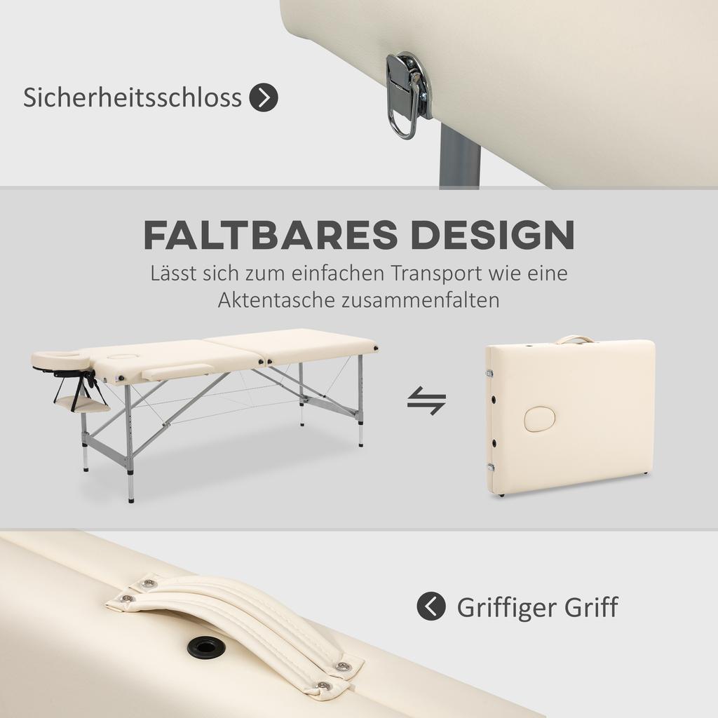 Massage Table Foldable, incl. Face Opening, Armrests, Hand Rests, Massage Table Mobile, 186 cm x 71 cm x 83 cm