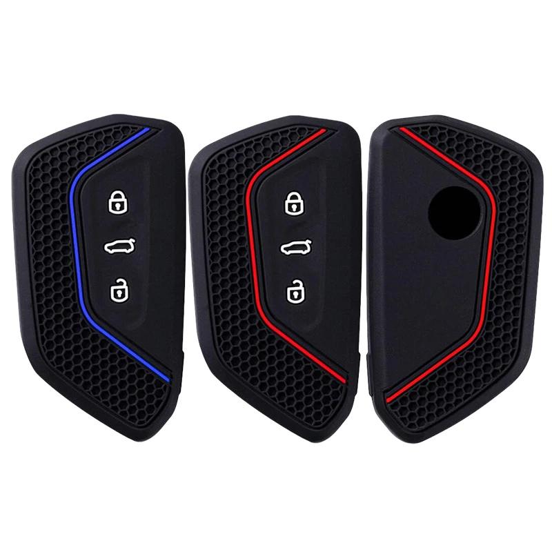 Car Key Case For Vw Golf 8 Mk8 Gti Gtd R Id3 Id4 Decoration Silicone Car Key Case Fob Holder Cover Trim Car Accessories