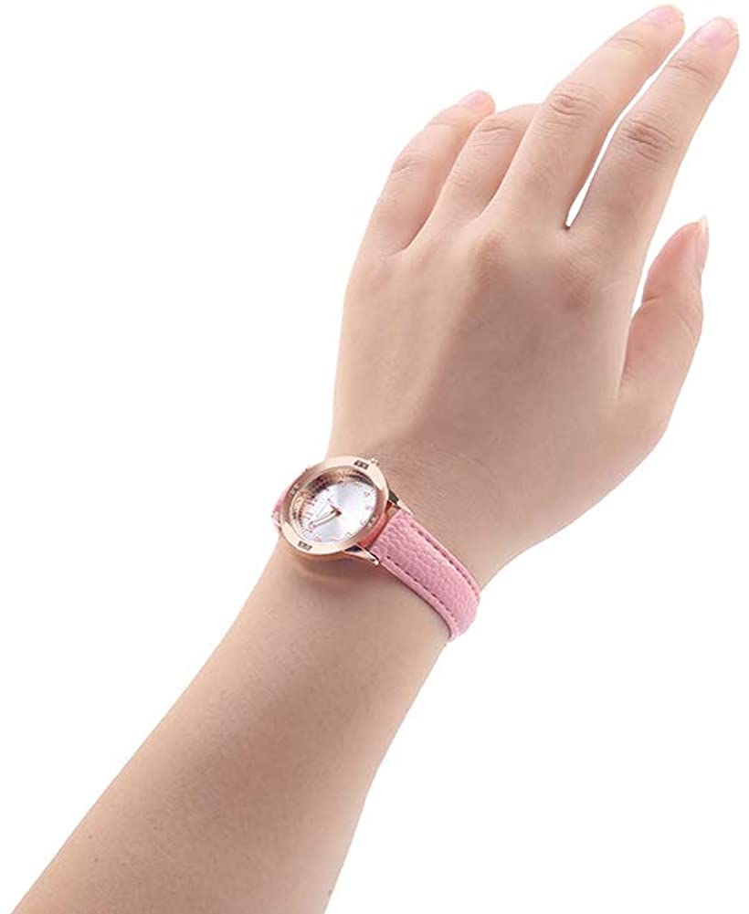 Girls Ladies Leather Luminous Watch Watch, Watch, Women's Watch, Fashion, Popular, Cute, Band, Quartz, Girls' (White)