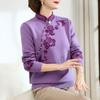 Herbst Winter Damen Nerzfleece Pullover Locker Übergröße Pullover Bestickt Pullover Fleece Verdickt Beflockt Strickoberteile
