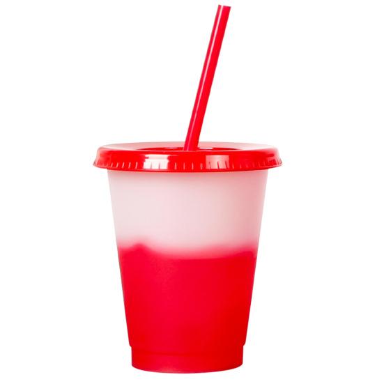 473ml kelímek na vodu s víčkem, plast měnící barvu na denní použití kelímek na slaměný džus