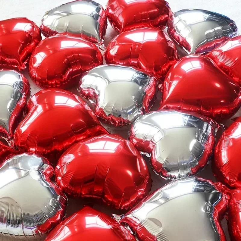 20/5pcs Heart Foil Balloon Mirror Aluminum Helium Balloon Globos for Kids Baby Shower Birthday Party Decoration Wedding Supplies