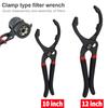 10/12 Inch Car Adjustable Oil Filter Wrench Oil Filter Pliers Clamp Type Wrench Oil Filter Remove Disassembly Tool for Truck Car