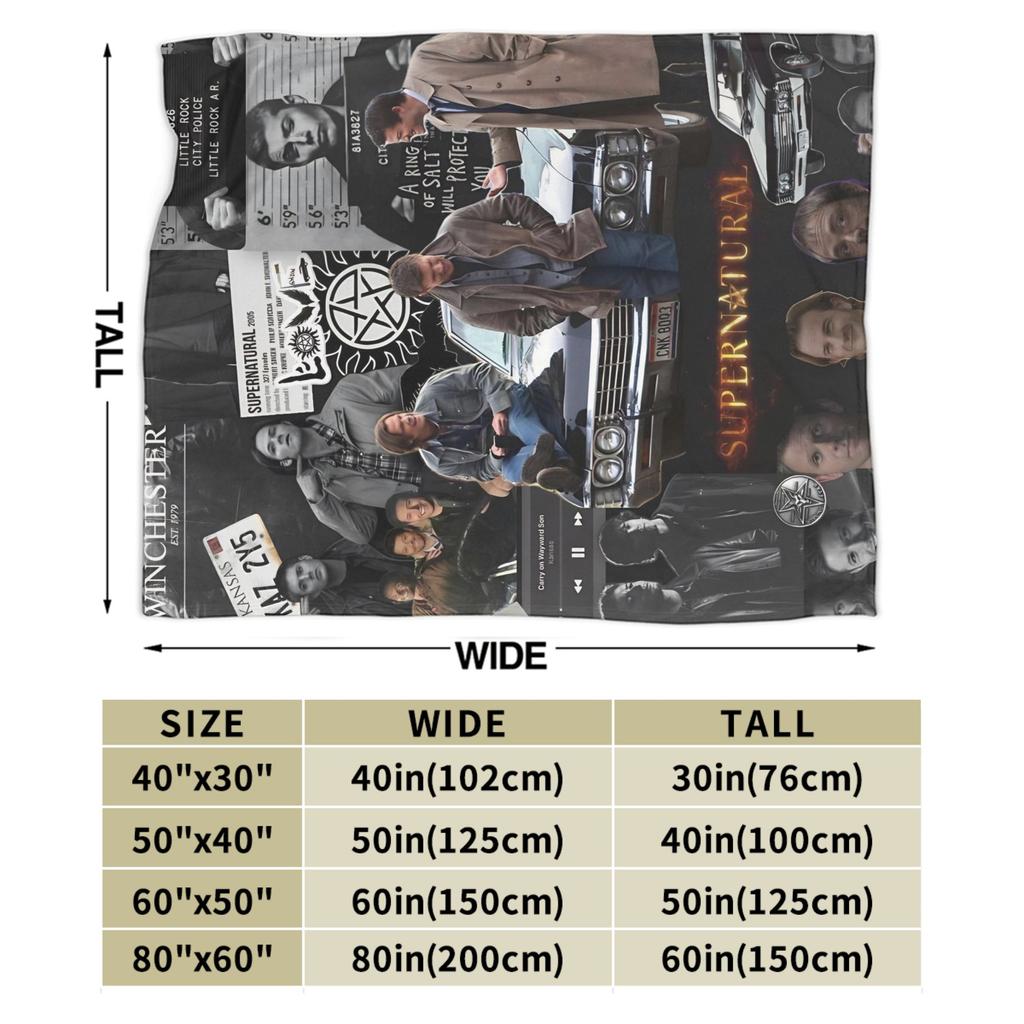 Supernatural TV Flannel Blanket Super Soft Throw Blanket for Living Room Decorative Graphic Bedspread Sofa Bed Cover