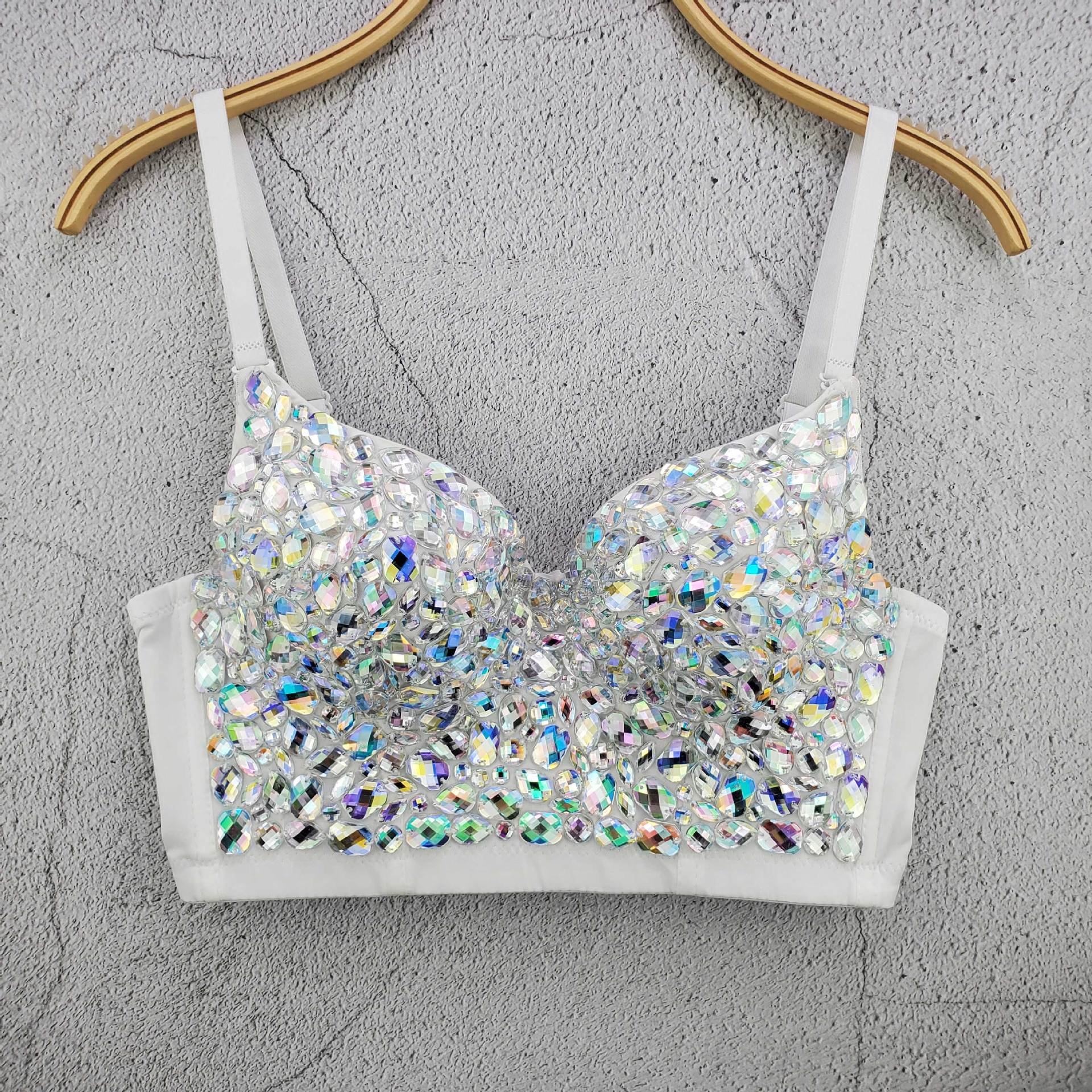 

Модный Уникальный Утягивающий Акриловый Открытый Спиной Яркий С Коротким Рукавом Верхняя Одежда Без Бретелей Майка с Вырезом Холтер для Женщин Майки и Топы 40/90 белый