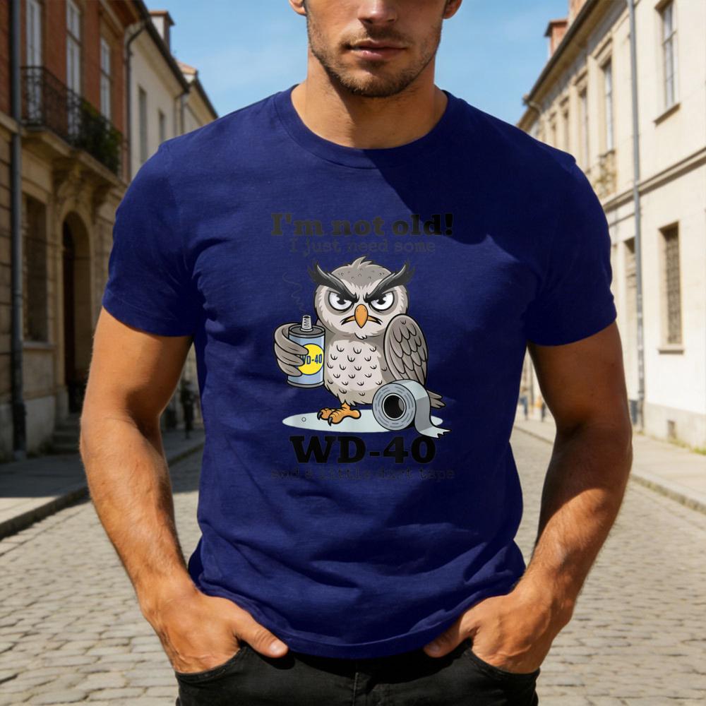 Búho No Soy Viejo Solo Necesito un Poco de Cinta Adhesiva Camiseta Genial Estampado de Búho Ropa Amante de los Búhos Moda Tops con Estampado Gráfico