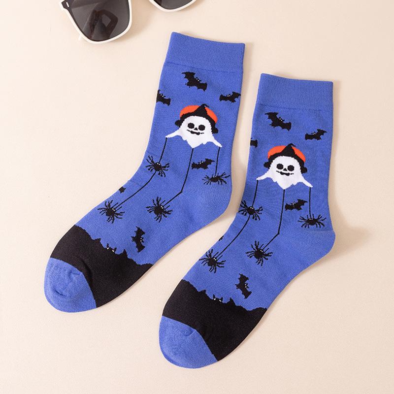 Halloween Socks Autumn/Winter Dark Forest Style Trendy Socks Ghost Spider Medium Socks