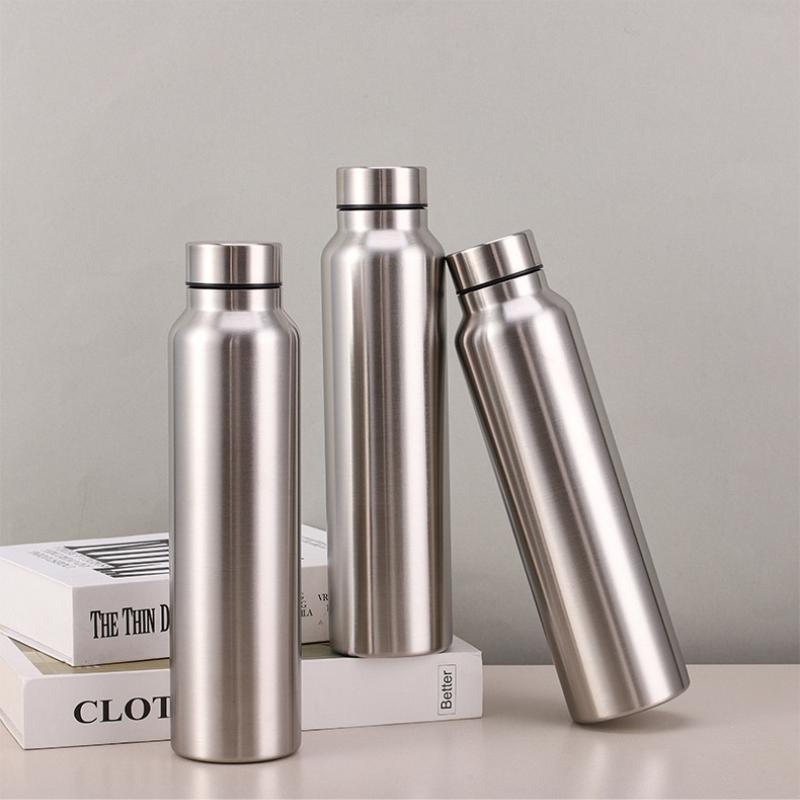 Sticlă de apă din oțel inoxidabil, 1 litru, termos vidat, izolat, simplu, sport, călătorie, camping, sticle de băuturi, cană metalică de apă, botella