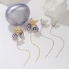Bling Rhinestone Butterfly Ear Clip Earrings 2 Pieces Anti-Lost Holder for Wireless Earphone Female Prom Gift