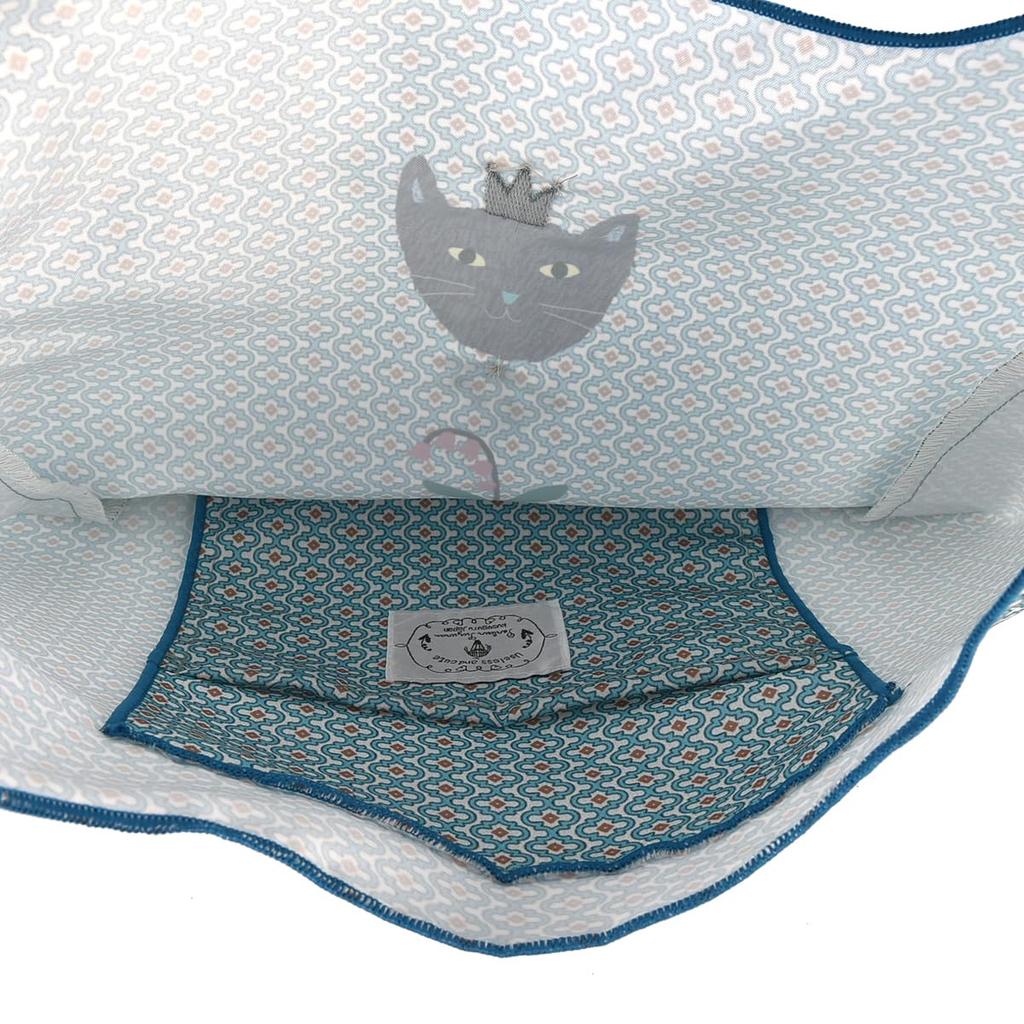 Kusguru Japan Parlor Suzurando Satin Print Sub Bag, Women's, 258061, Blue