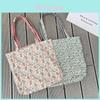 Elegant Floral Patchwork Plaid Canvas Bag With Soft Handles For Daily Use