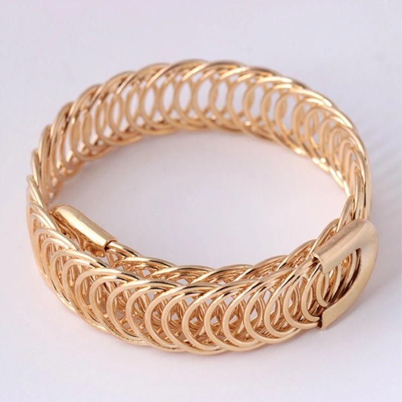 Punk Adjustable Open Bracelets & Bangles for Women Sexy Charm Metal Braided Bracelets Party Jewelry Gifts