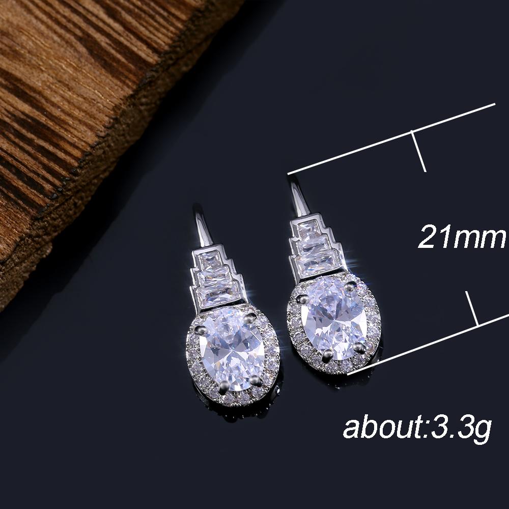 Style Round Cubic Zirconia Drop Earrings Classic Design Wedding Engagement Gift for Women Exquisite Earrings