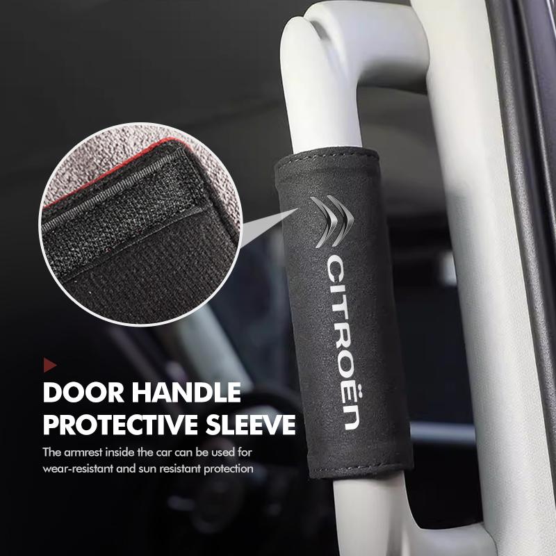 2 Stück Auto Dachgriff Schutzhülle Wildleder Sicherheits-Zuggriff Handschuhe für Citroen Jumper Celysee Cactus Picasso Aircross Saxo Grand